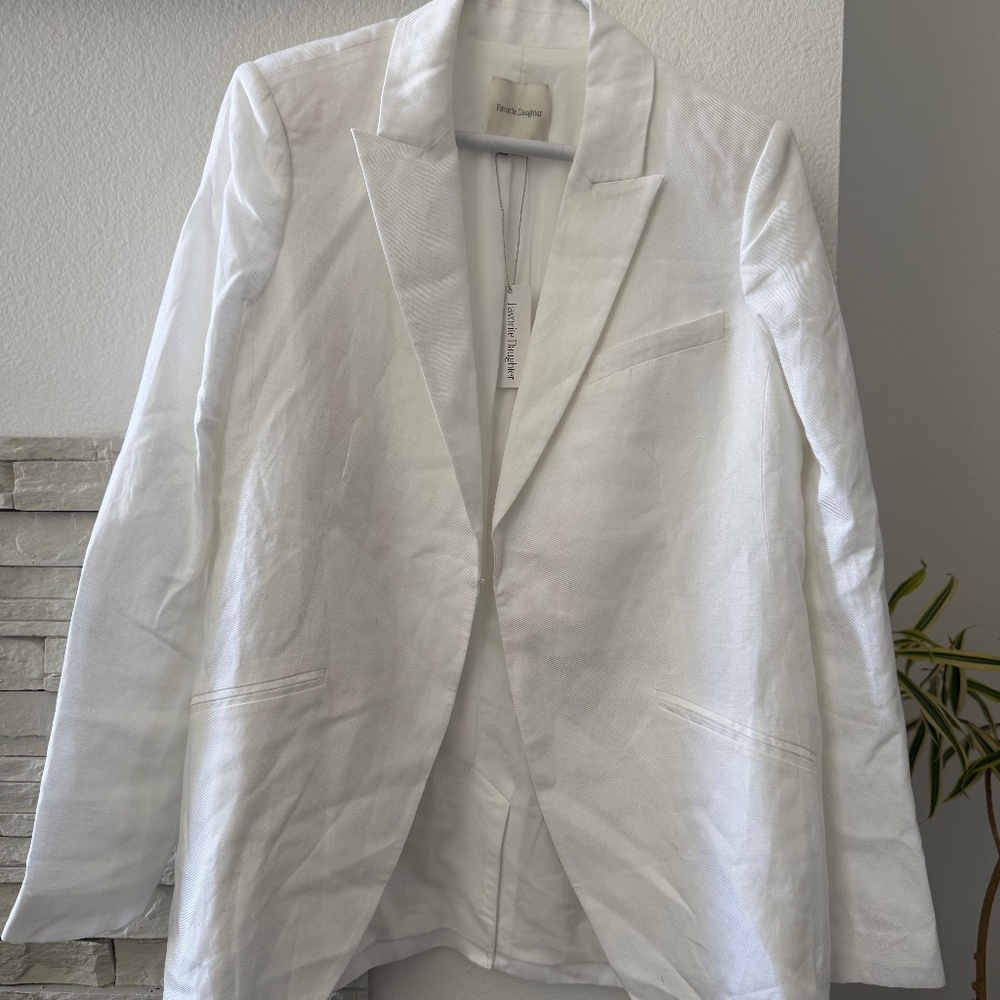 Favorite Daughter Linen Blazer in White Size S